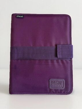 1997 Mead Five Star First Gear Vintage Purple Nylon Notebook Folio Case 2-Pocket